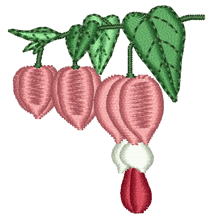 Bleeding Heart Flower Embroidery Design